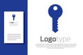 Blue House key icon isolated on white background. Logo design template element. Vector Royalty Free Stock Photo