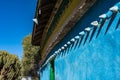 Blue house near the orthdox christian Wukro Cherkos, Ethiopia, Africa Royalty Free Stock Photo