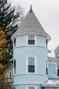 A blue house in Nyack, New York Royalty Free Stock Photo