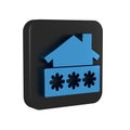 Blue House with password notification icon isolated on transparent background. The concept of the house turnkey. Black Royalty Free Stock Photo