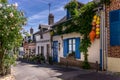 Blue House in Saint-Valery-sur-Somme Royalty Free Stock Photo