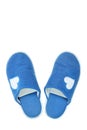 Blue house slippers Royalty Free Stock Photo