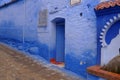 Blue house and stone roads in Morocco