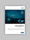 Blue A4 HUD Business Book Cover Design Template. Good for Portfolio, Brochure, Annual Report, Flyer, Magazine, Academic Journal.