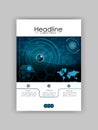 Blue A4 HUD Business Book Cover Design Template. Good for Portfolio, Brochure, Annual Report, Flyer, Magazine, Academic Journal.