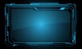 Blue HUD display screen circuit glass glossy technology blank space on square mesh design ultramodern creative vector