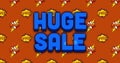 Blue Huge Sale with Pow! & Zap! on a retro superhero-themed digital image Royalty Free Stock Photo