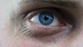 The blue of the human eye is very closely represented by the pulsation of the eye and blinking. Concept of: Sky blue, Close to the