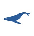 Blue humpback whale silhouette