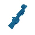 Blue Hunting gun icon isolated on transparent background. Hunting shotgun.
