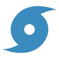 Blue hurricane symbol icon