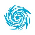 Blue Hurricane or Twirl Water Logo Vector