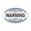 Blue Hurricane warning Vector mark, badge illustration on white background.