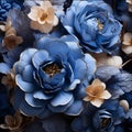 Blue hydrangea flower, top view. Flowering flowers, a symbol of spring, new life