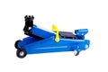 Blue hydraulic floor jack isolated