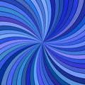 Blue hypnotic abstract spiral background with curved striped rays Royalty Free Stock Photo