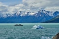 Blue ice of calving Perito Moreno Glacier in Glaciers national park in Patagonia Royalty Free Stock Photo