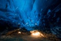 Blue ice cave colors, iceland, winter, travel Royalty Free Stock Photo