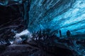 Blue ice cave in Vatnajokull glacier