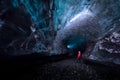 Blue ice cave in Vatnajokull glacier