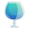 Blue ice cocktail icon cartoon vector. Vodka party