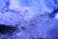 Blue ice crystal the ice surface. Macro closeup of ice crystals. Royalty Free Stock Photo