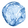 Blue ice cube Royalty Free Stock Photo