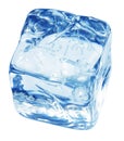 Blue ice cube Royalty Free Stock Photo