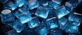 Blue ice cubes close-up. Abstract background Royalty Free Stock Photo