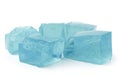 Blue ice cubes, close up. Royalty Free Stock Photo
