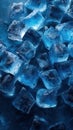 Blue Ice Cubes Textured Background High Resolution Wall Art Design Element Refreshing Visual Cooling Effect Crystal Clear Ice Royalty Free Stock Photo