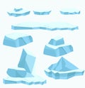 Blue ice floe Vector Set Royalty Free Stock Photo