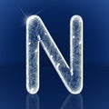Blue ice font isolated N