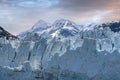 Blue Ice Glacier and Alaskan Mountain Range