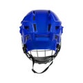 Blue ice hockey protective helmet isolated on white background Royalty Free Stock Photo