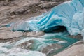 Blue ice of Nigardsbreen glacier in Western Norway Royalty Free Stock Photo