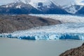 Blue ice patagonian glacier field and lake