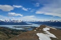 Blue ice of Perito Moreno Glacier in Glaciers from the distance national park in Patagonia Royalty Free Stock Photo