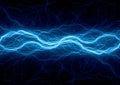 Blue ice plasma lightning. Electrical background. Royalty Free Stock Photo