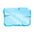 Blue Ice Rectangular Board as Shaped Element for Game and Web Design Vector Illustration Royalty Free Stock Photo