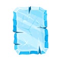 Blue Ice Rectangular Board as Shaped Element for Game and Web Design Vector Illustration Royalty Free Stock Photo