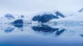 Blue Ice reflections at dusk in Antarctica