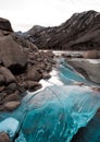 Blue Ice in the Sierra Nevada on a winter day at sunset Royalty Free Stock Photo