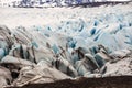 The blue ice of the Skaftafellsjokull glacier Iceland