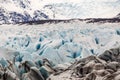 The blue ice of the Skaftafellsjokull glacier Iceland