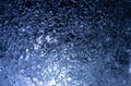 Blue ice texture. Abstract frozen background of ice