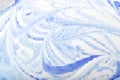 Blue ice texture background. Frosty surface pattern