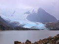 The blue ice of the Torre Glacier