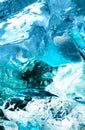 Blue ice in water