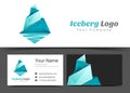 Blue Iceberg Corporate Logo and Business Card Sign Template.